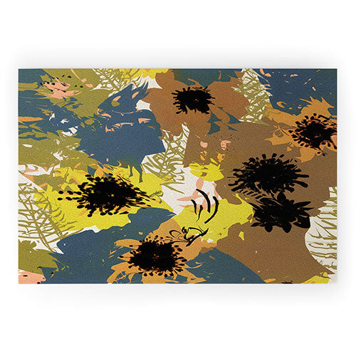 83 Oranges Yellow Ochre Florals Welcome Mat