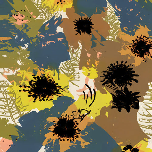 83 Oranges Yellow Ochre Florals Wall Mural
