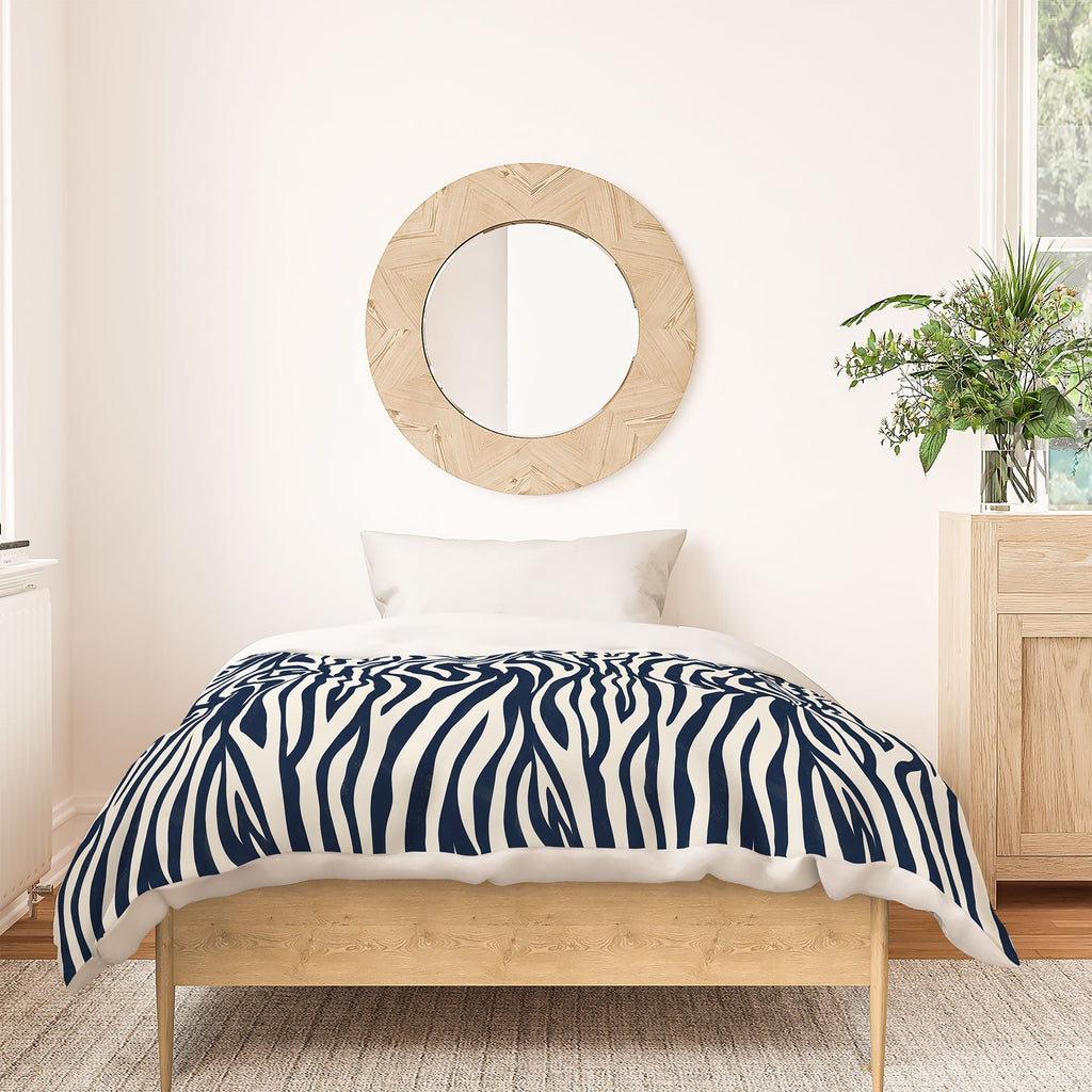 Avenie BR Navy Tiger Stripes Duvet Cover