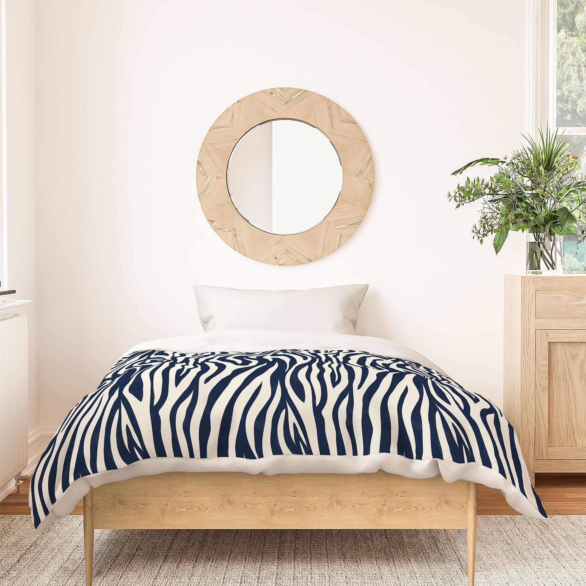 Avenie BR Navy Tiger Stripes Duvet Cover