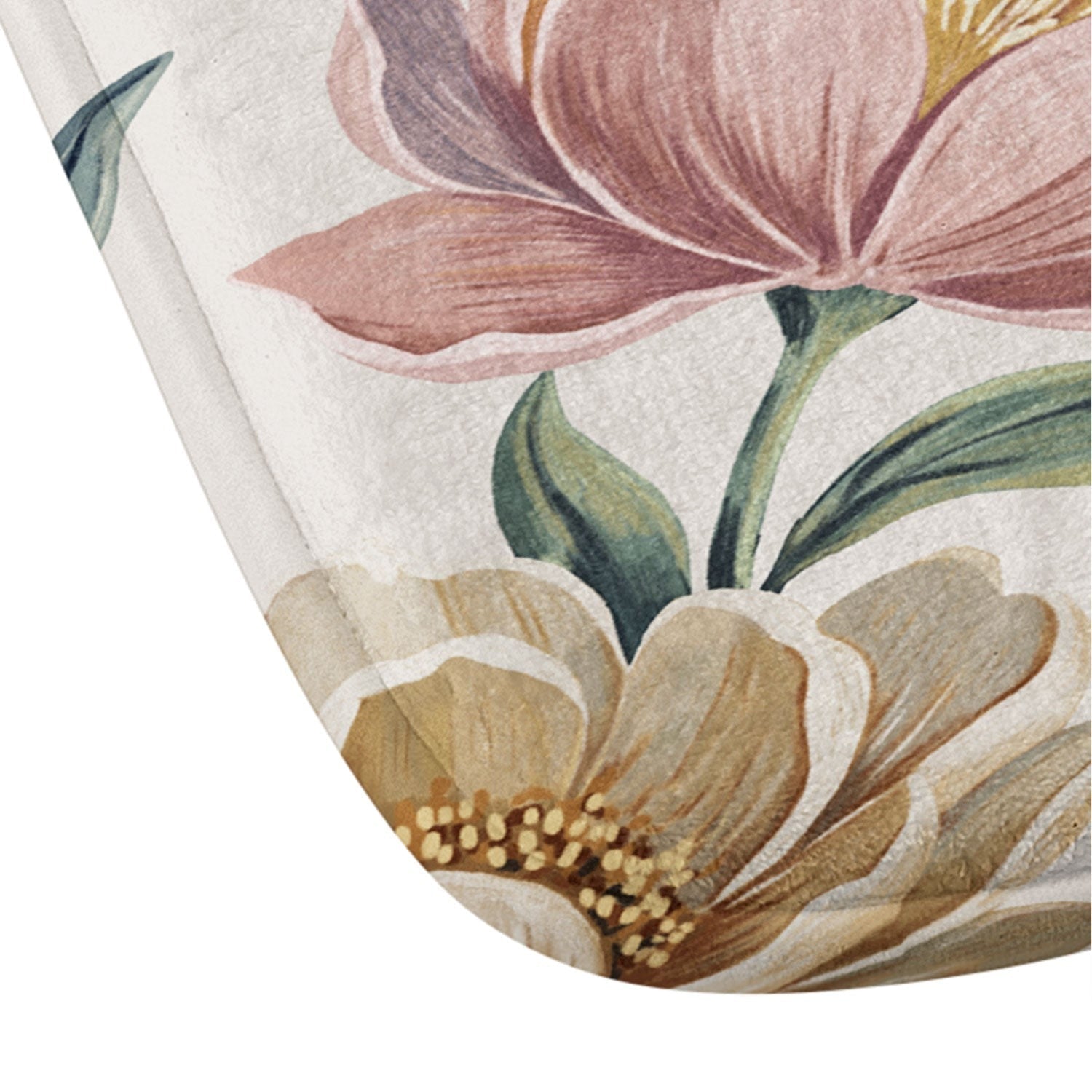 Marta Barragan Camarasa Hand Painted Peony Florals Memory Foam Bath Mat