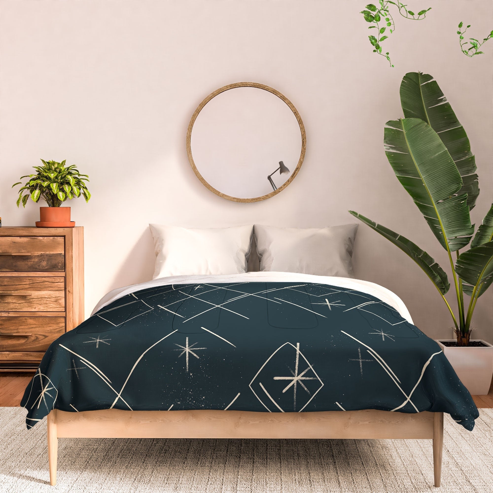 Little Om Starry Web navy Comforter