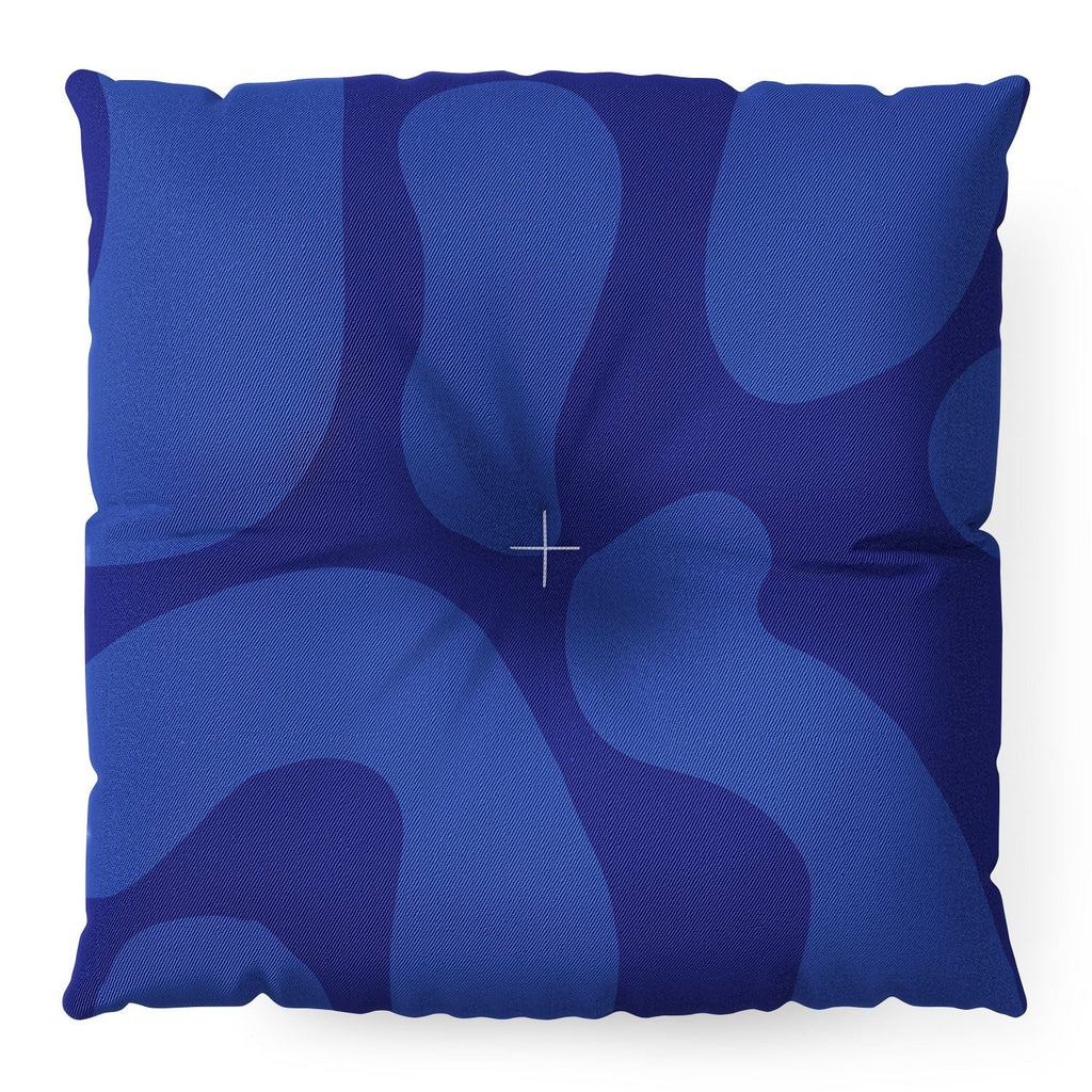 Camilla Foss Blue Pebble Floor Pillow Square