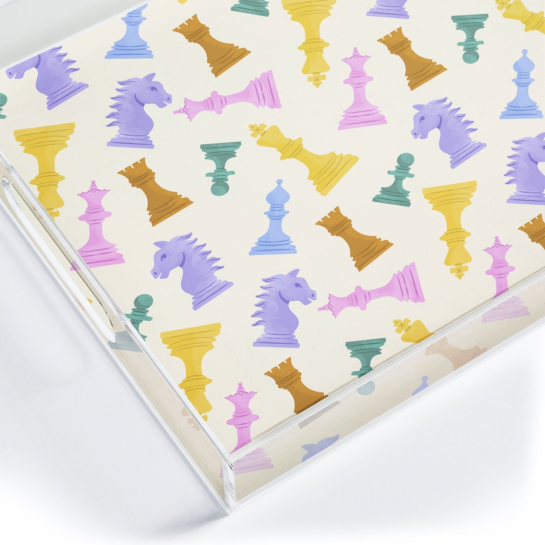 Design by Spark Chess Game Pieces Acrylic Tray