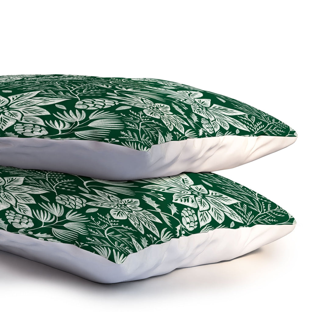 Pimlada Phuapradit Christmas Poinsettia Pillow Shams