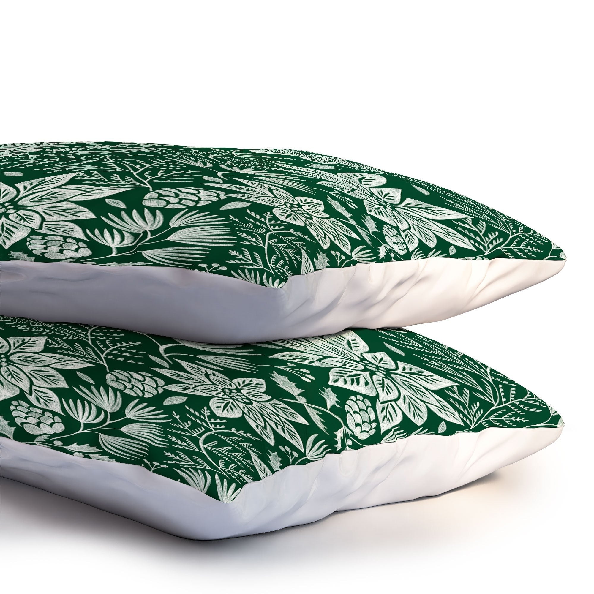 Pimlada Phuapradit Christmas Poinsettia Pillow Shams