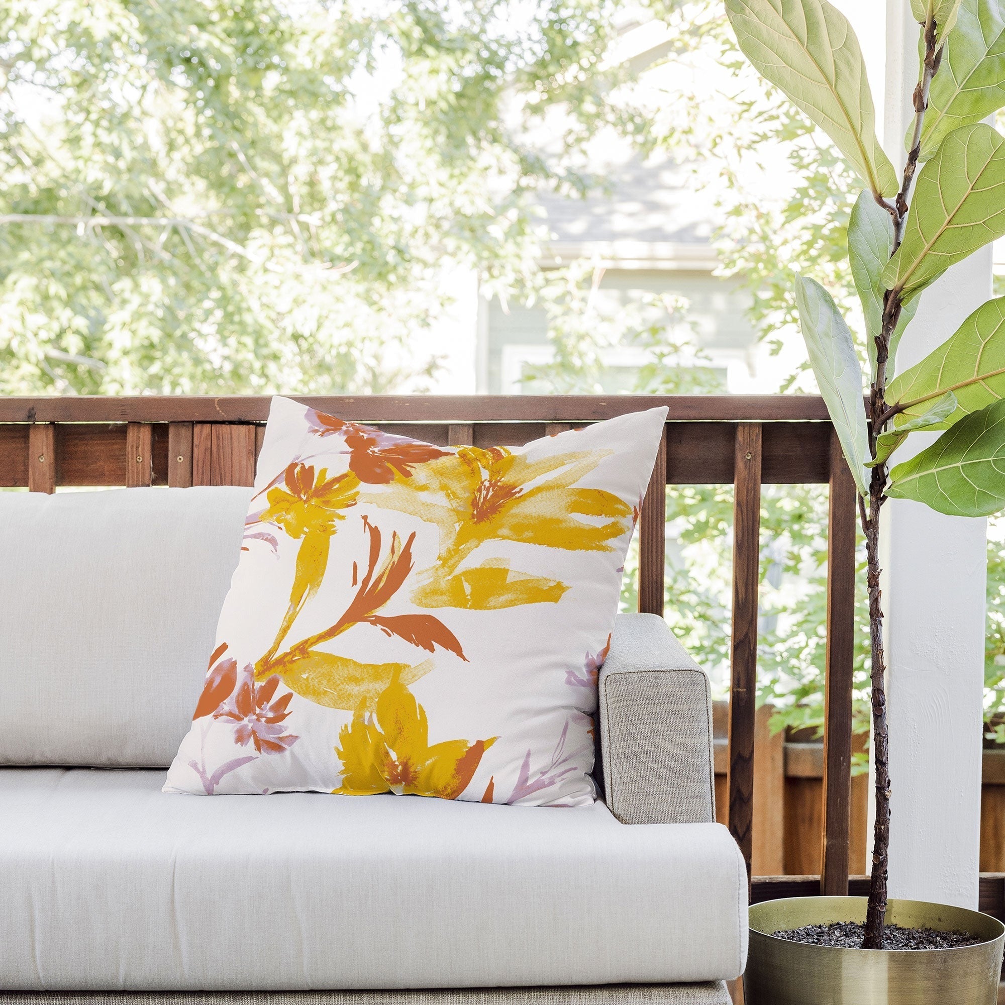 Gabriela Fuente Emma Floral Classic Outdoor Throw Pillow