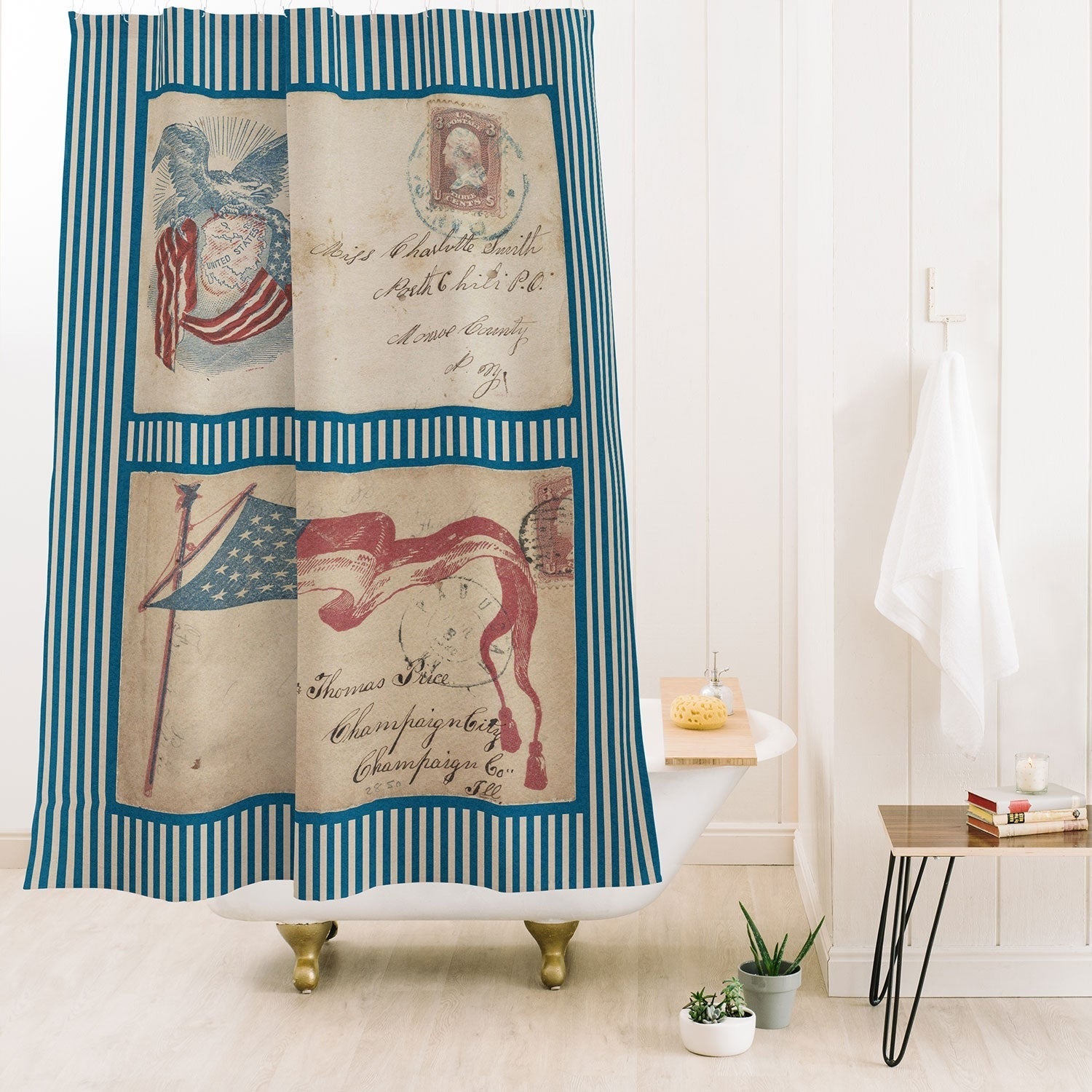 DENY Designs Civil War Envelopes Shower Curtain