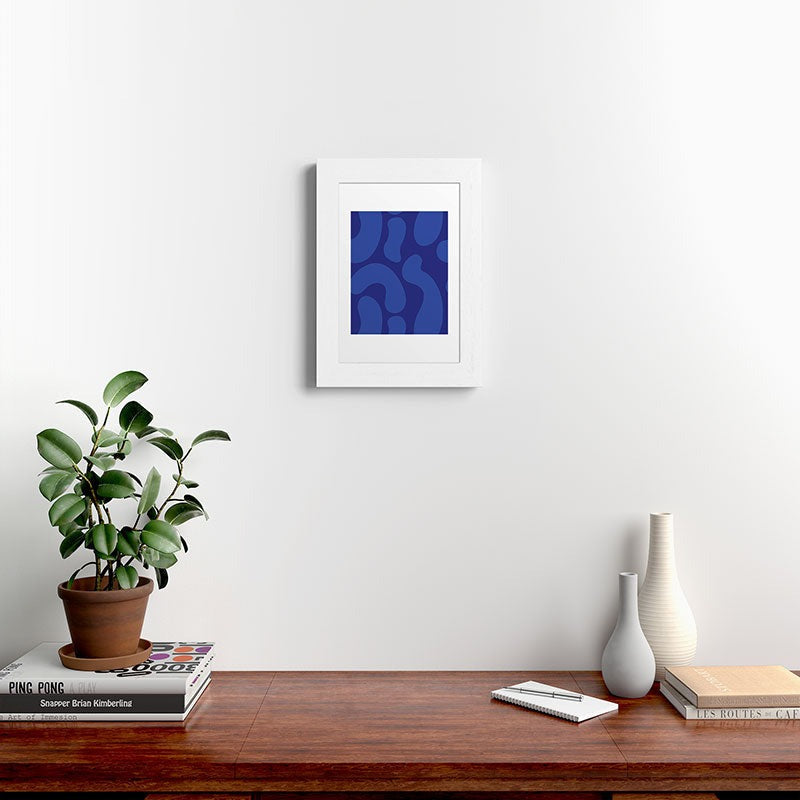 Camilla Foss Blue Pebble Framed Art Print
