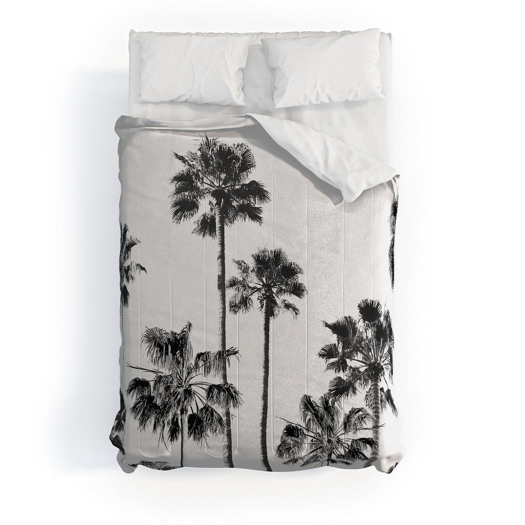 Gal Design Black And White Palms Comforter