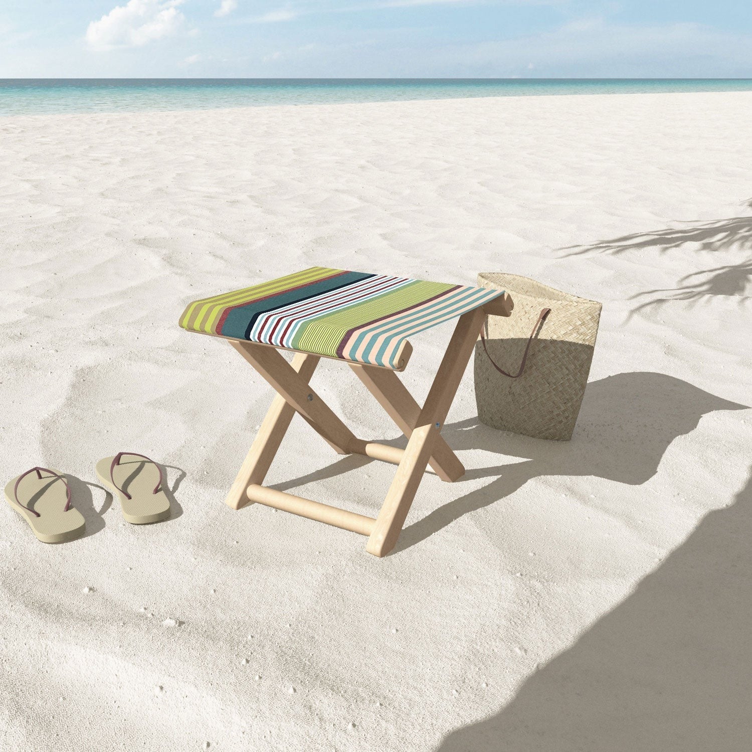 Marta Barragan Camarasa Colorful Stripe Delight Folding Stool