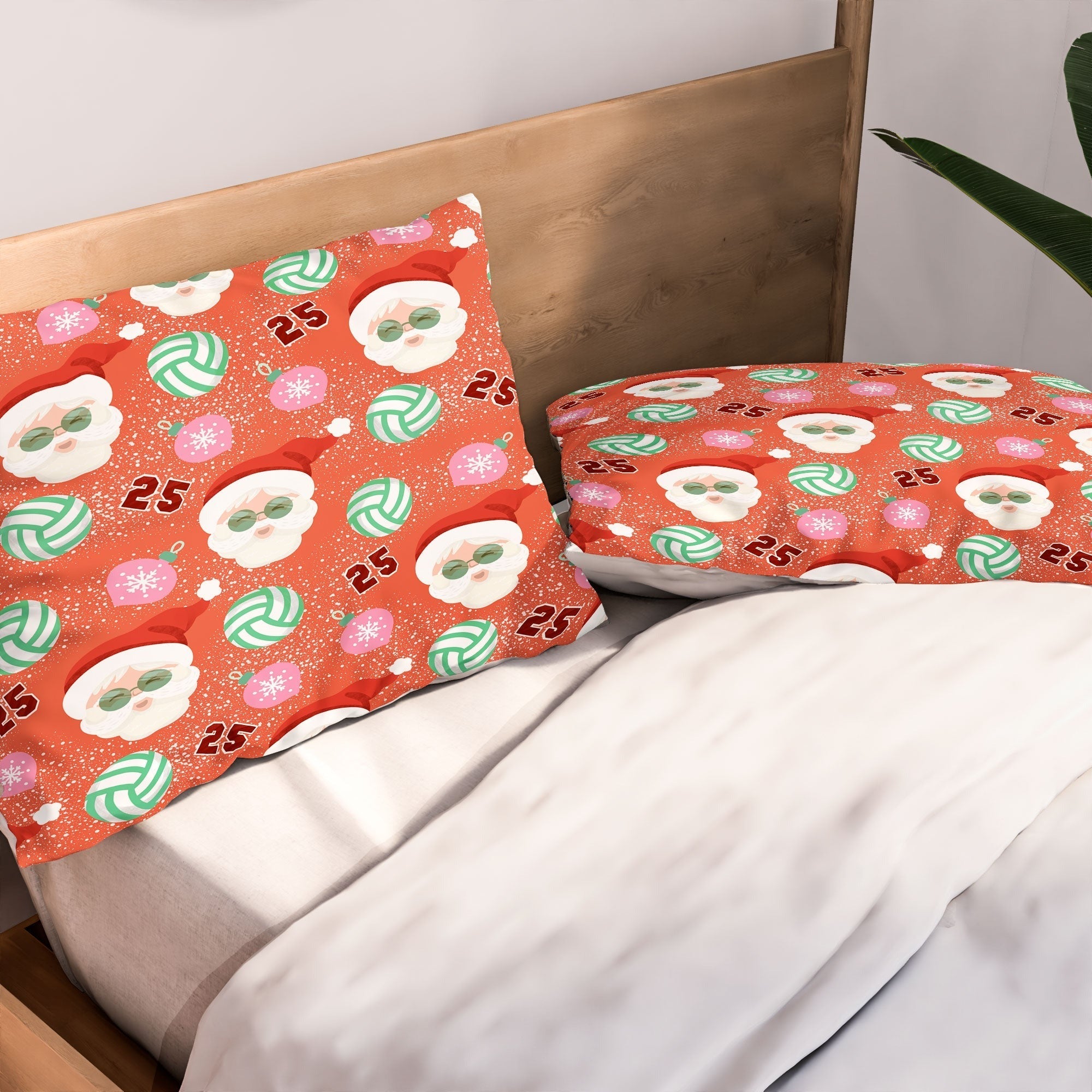Design by Spark Sporty Volleyball Santa Pillow Shams