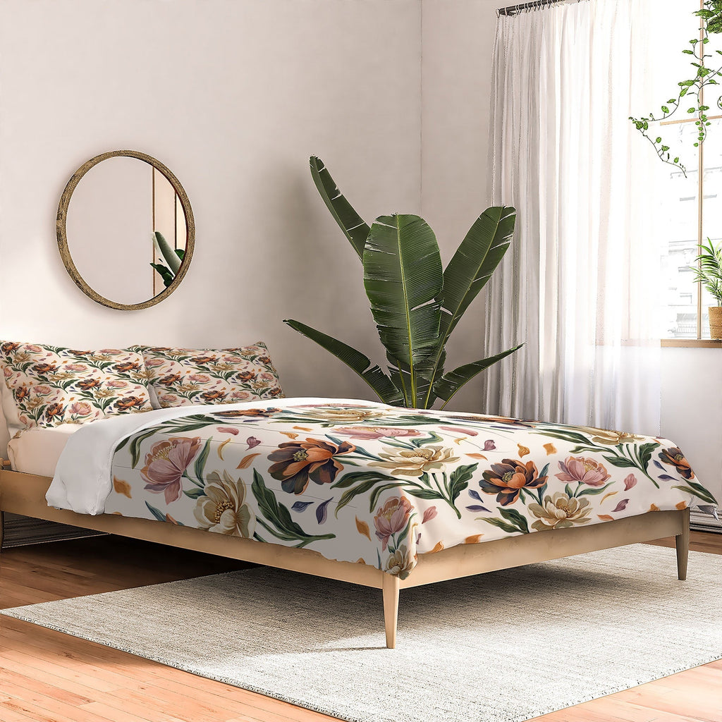Marta Barragan Camarasa Hand Painted Peony Florals Comforter