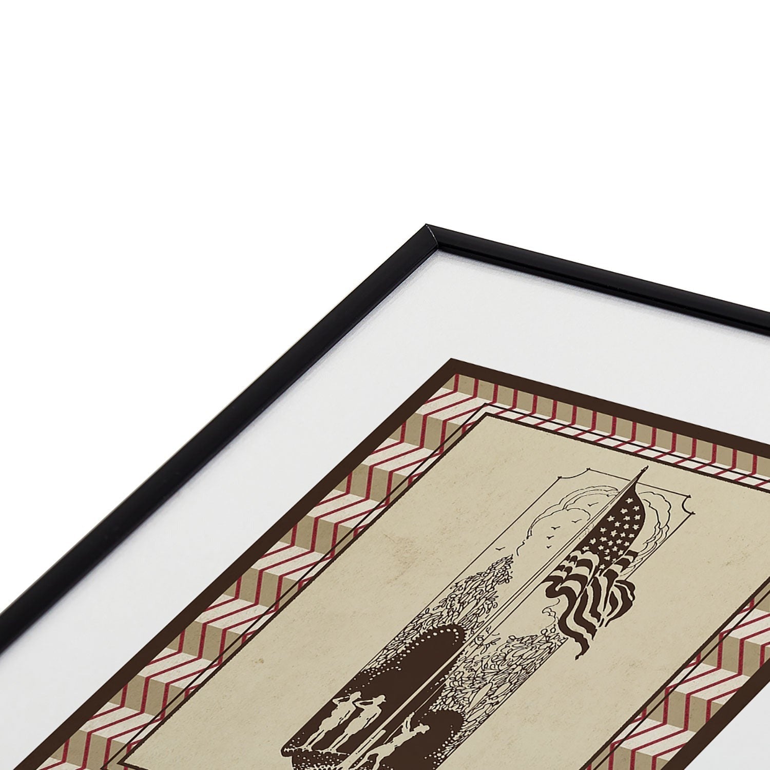 DENY Designs Flag Raisers Striped Square Metal Framed Art Print