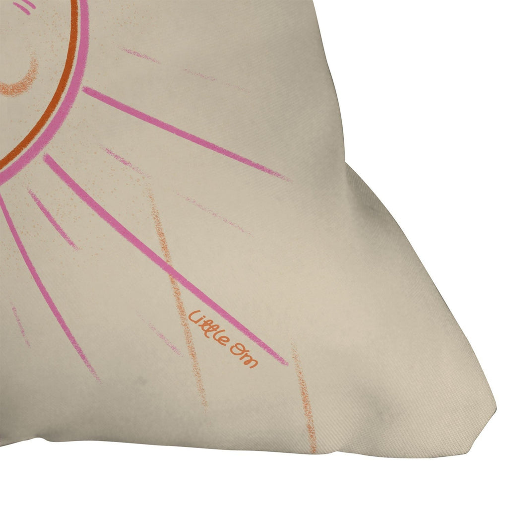 Little Om Celestial Sun cream Throw Pillow