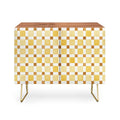 Ninola Design Everyday Artifact Checker Mosaic Tiles Geometry Yellow Credenza