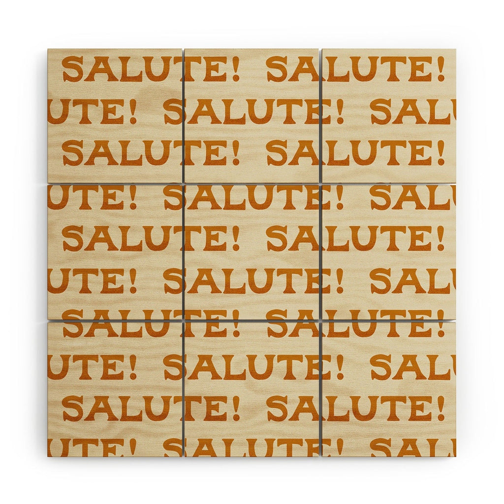 Jessica Molina Salute Gold Pattern on Cream Wood Wall Mural