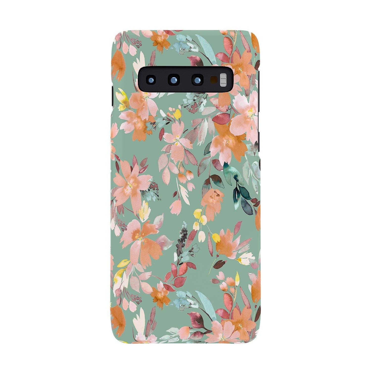 Ninola Design Botanic Retreat Floral Oleander Whimsical Teal Green Phone Case