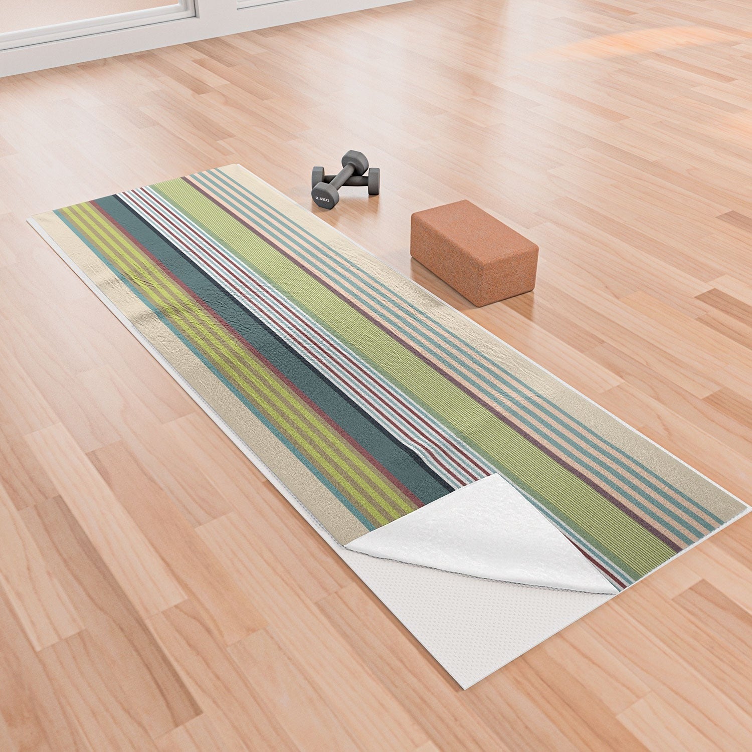 Marta Barragan Camarasa Colorful Stripe Delight Yoga Towel