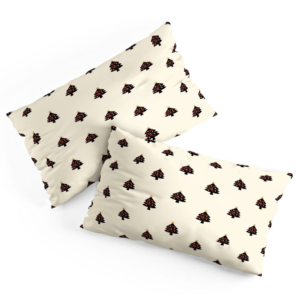 Design by Spark Black And Gold Christmas Tree Pillow Shams