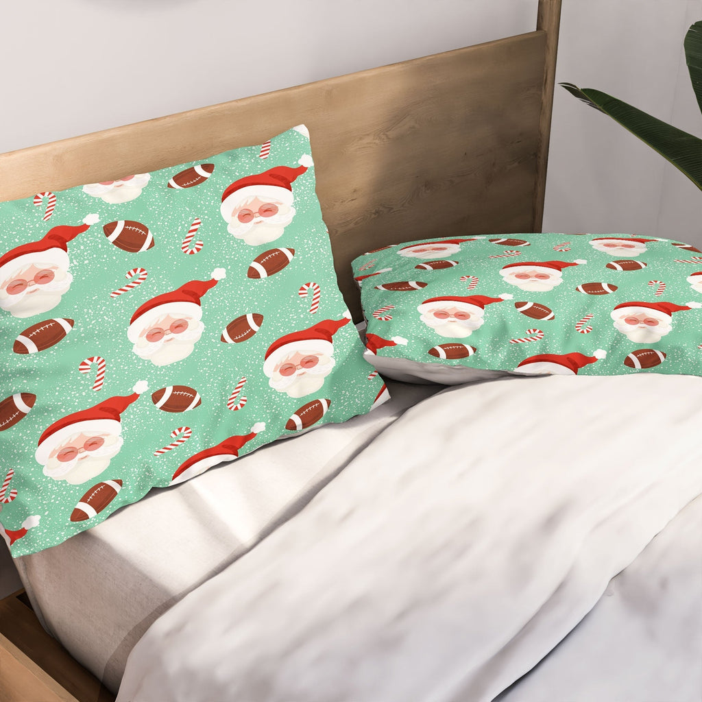 Design by Spark Sporty Football Santa Holiday Pillow Shams