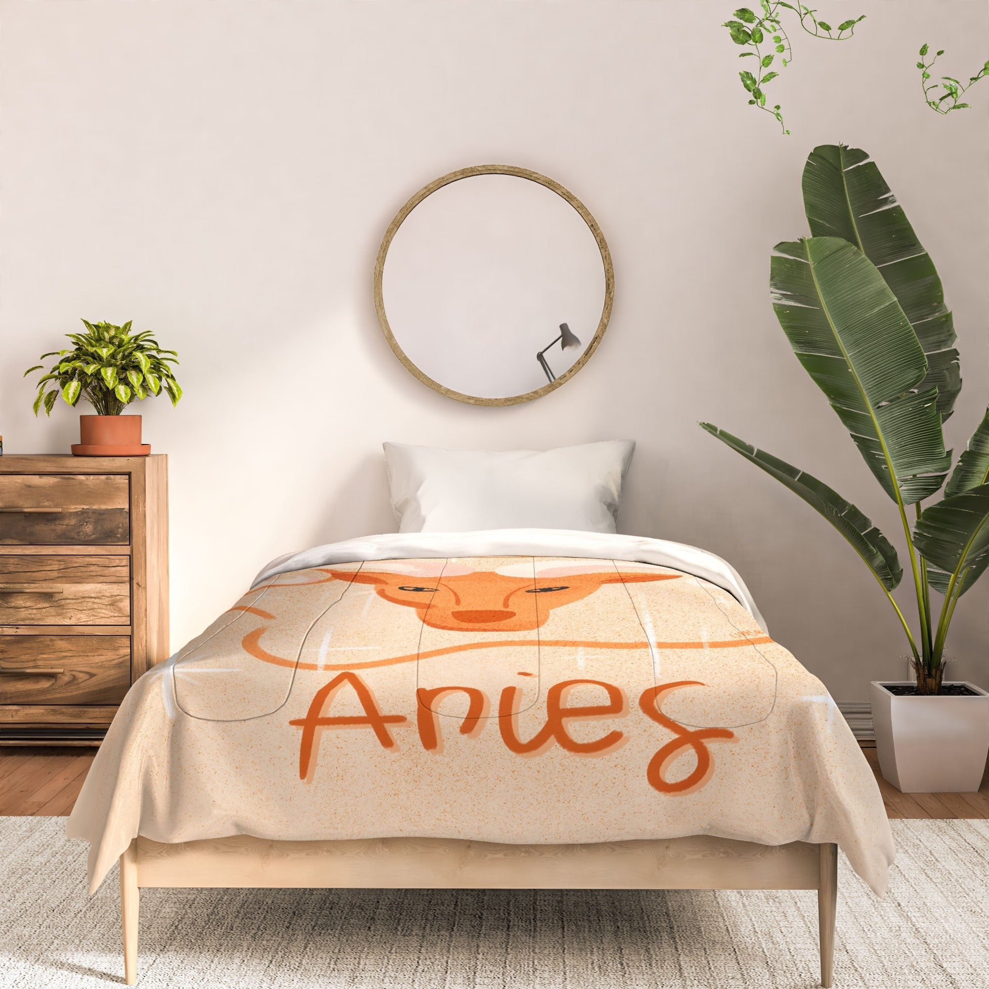 Little Om Zodiac Signs Aries Comforter