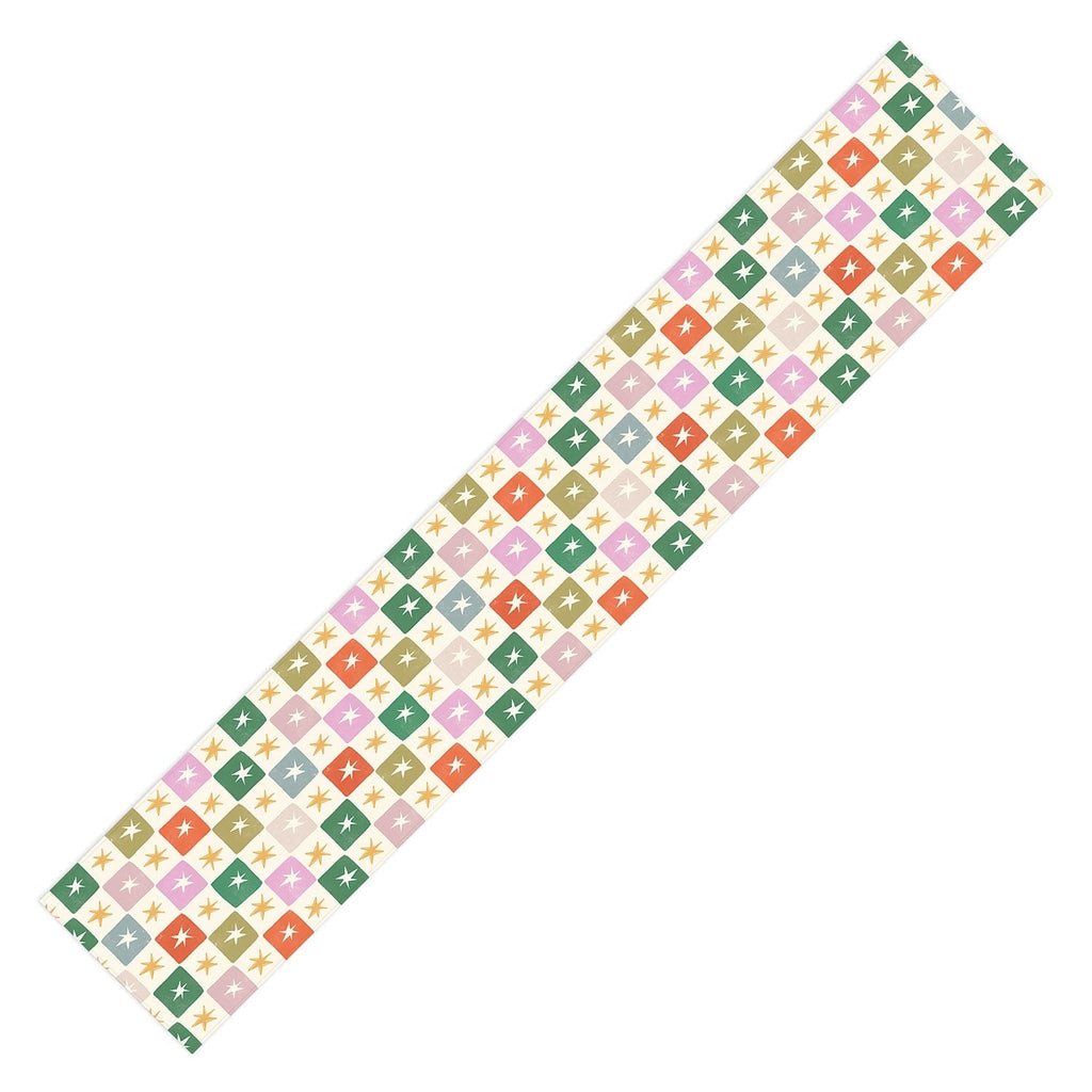 LouBruzzoni Retro Star Block Pattern Table Runner