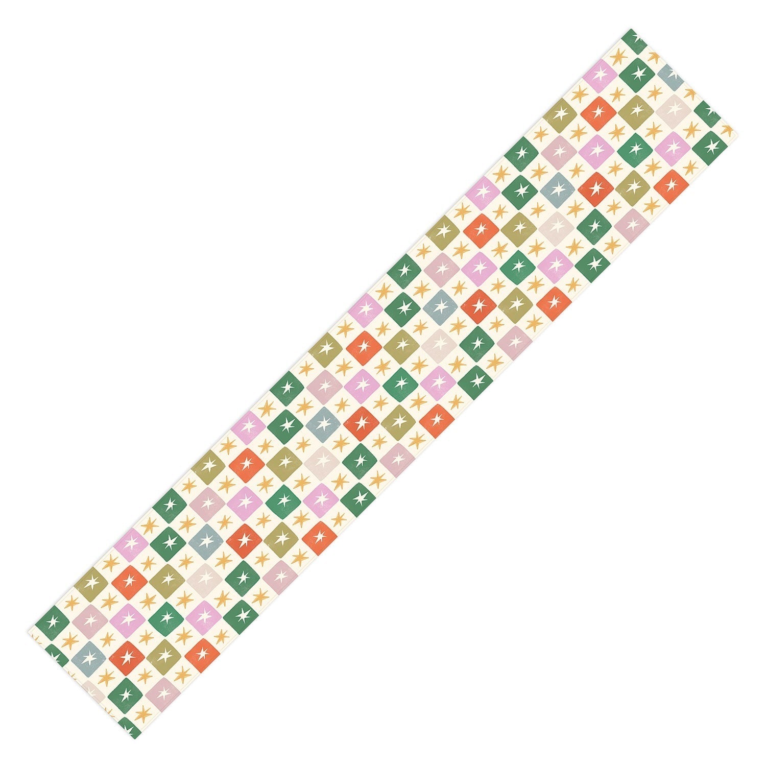 LouBruzzoni Retro Star Block Pattern Table Runner