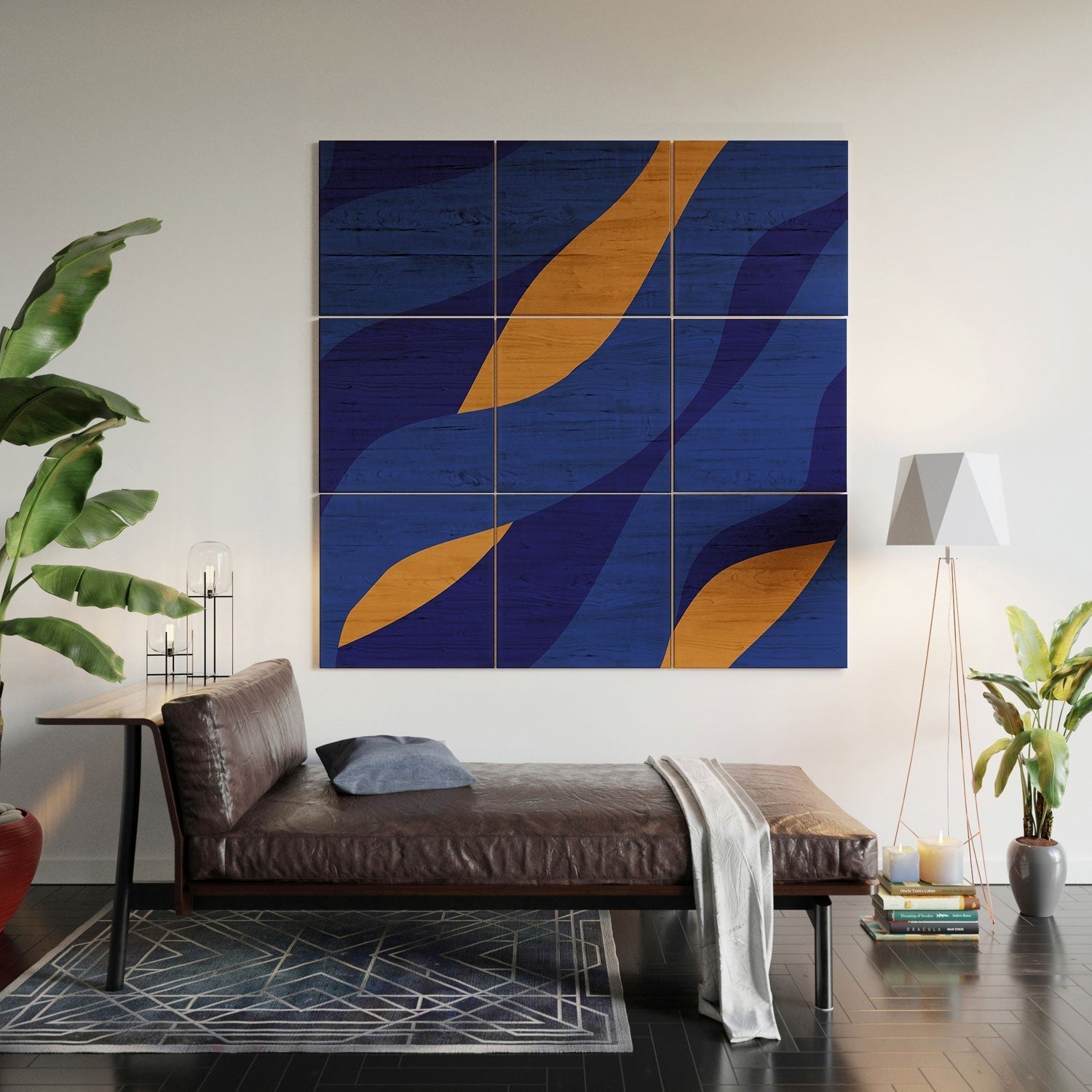 Camilla Foss Pebbles in Stream Wood Wall Mural