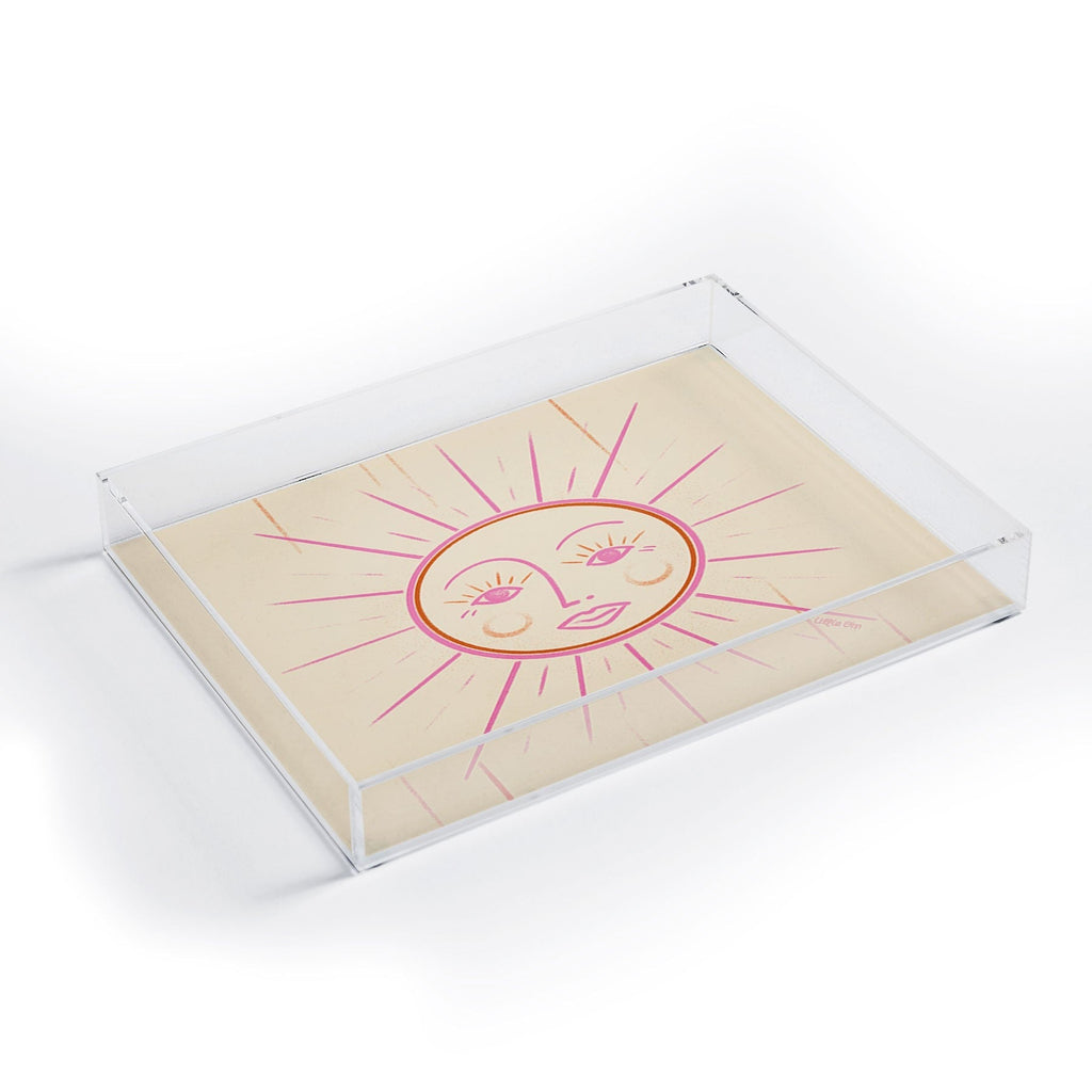 Little Om Celestial Sun cream Acrylic Tray