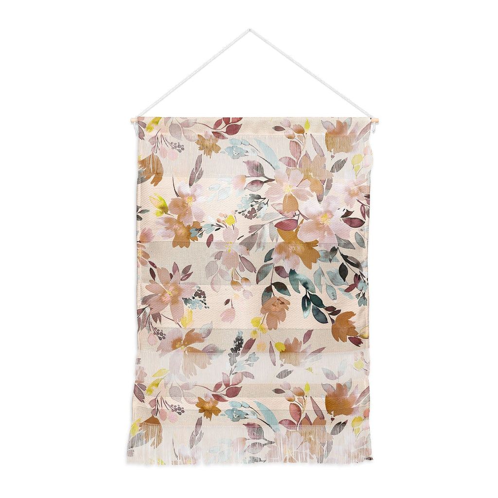 Ninola Design Botanic Retreat Floral Oleander Whimsical Soft Pink Wall Hanging Portrait