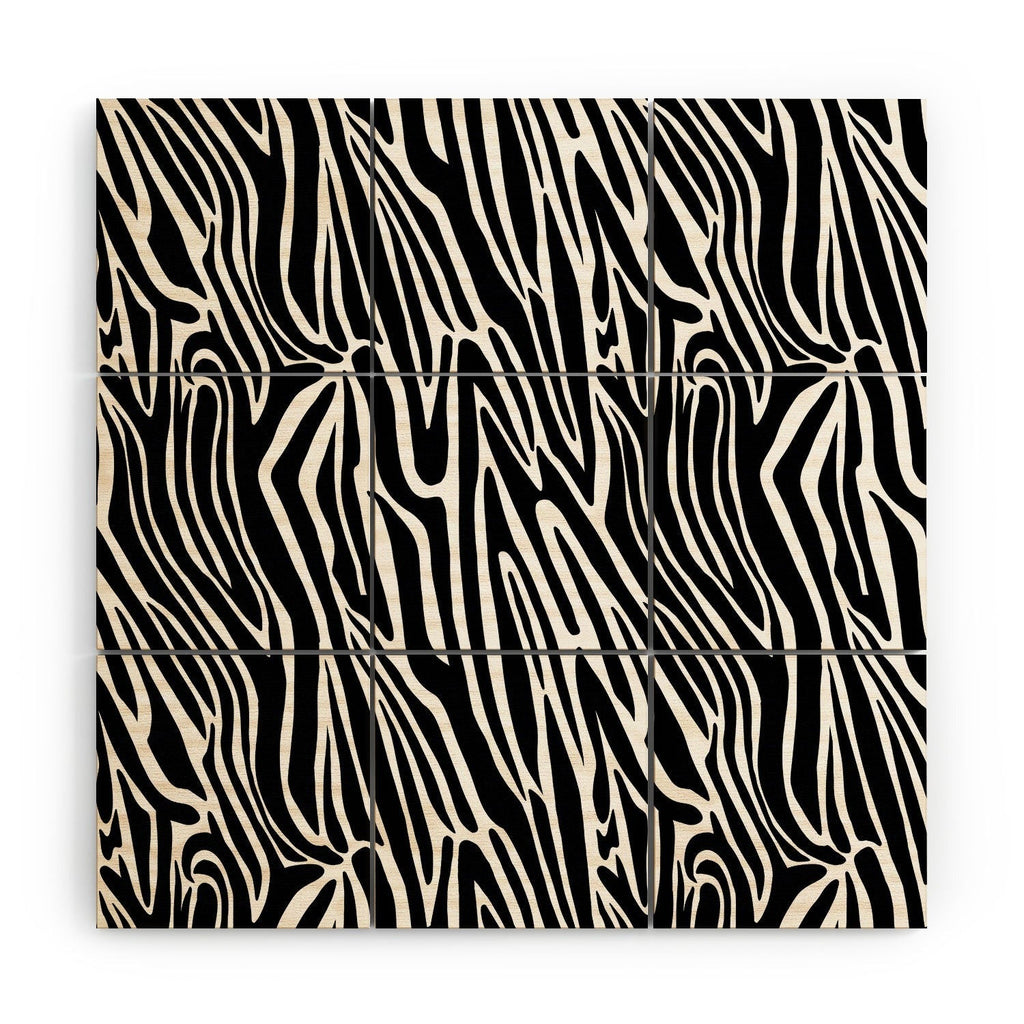 Jennifer Labre Wild Zebra Wood Wall Mural