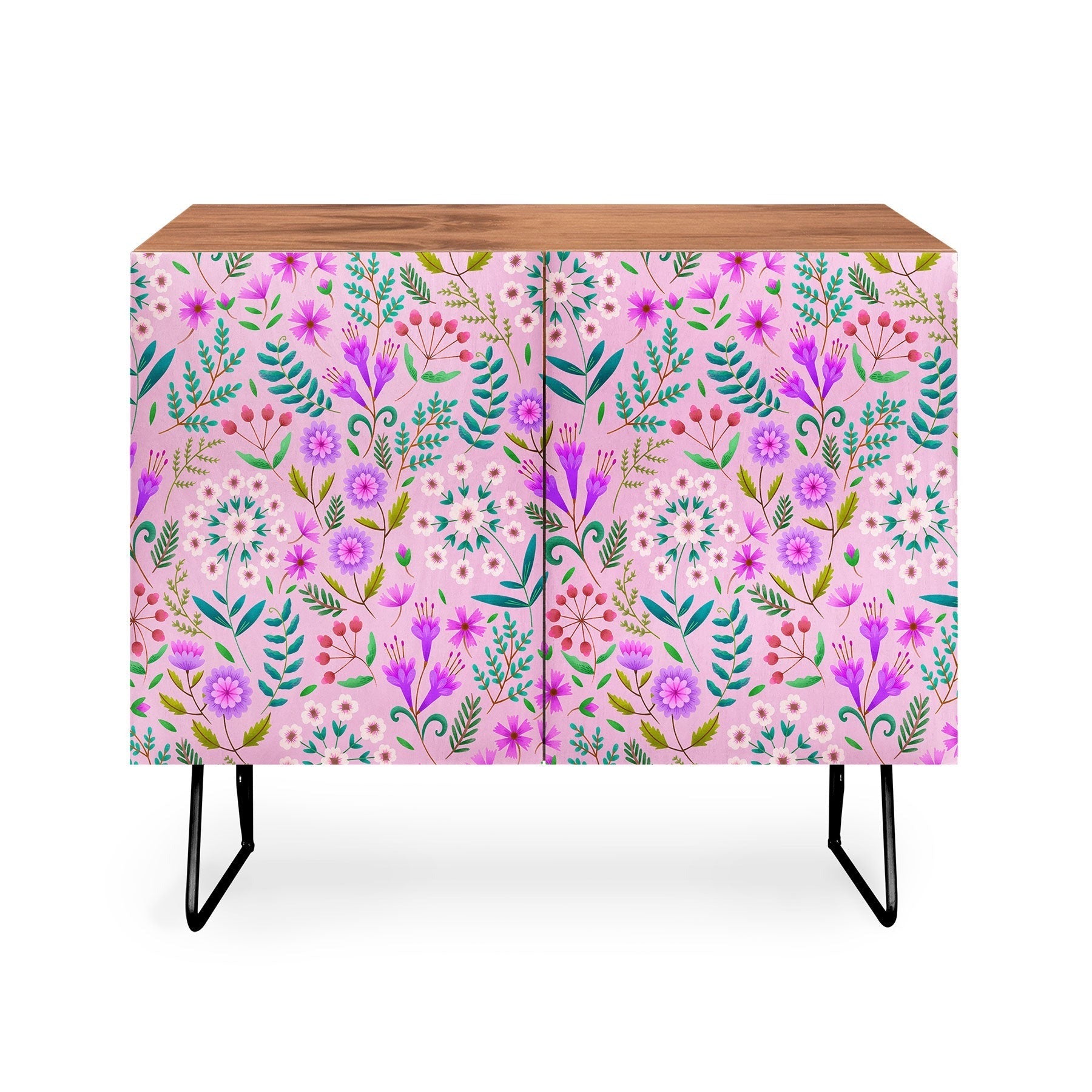 Pimlada Phuapradit Ditsy Purple Floral Half Drop Credenza