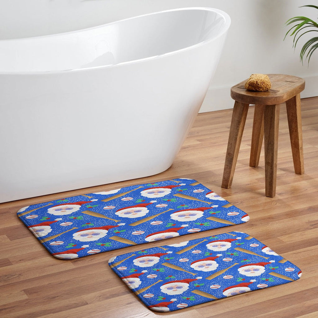Design by Spark Sporty Baseball Santa Memory Foam Bath Mat