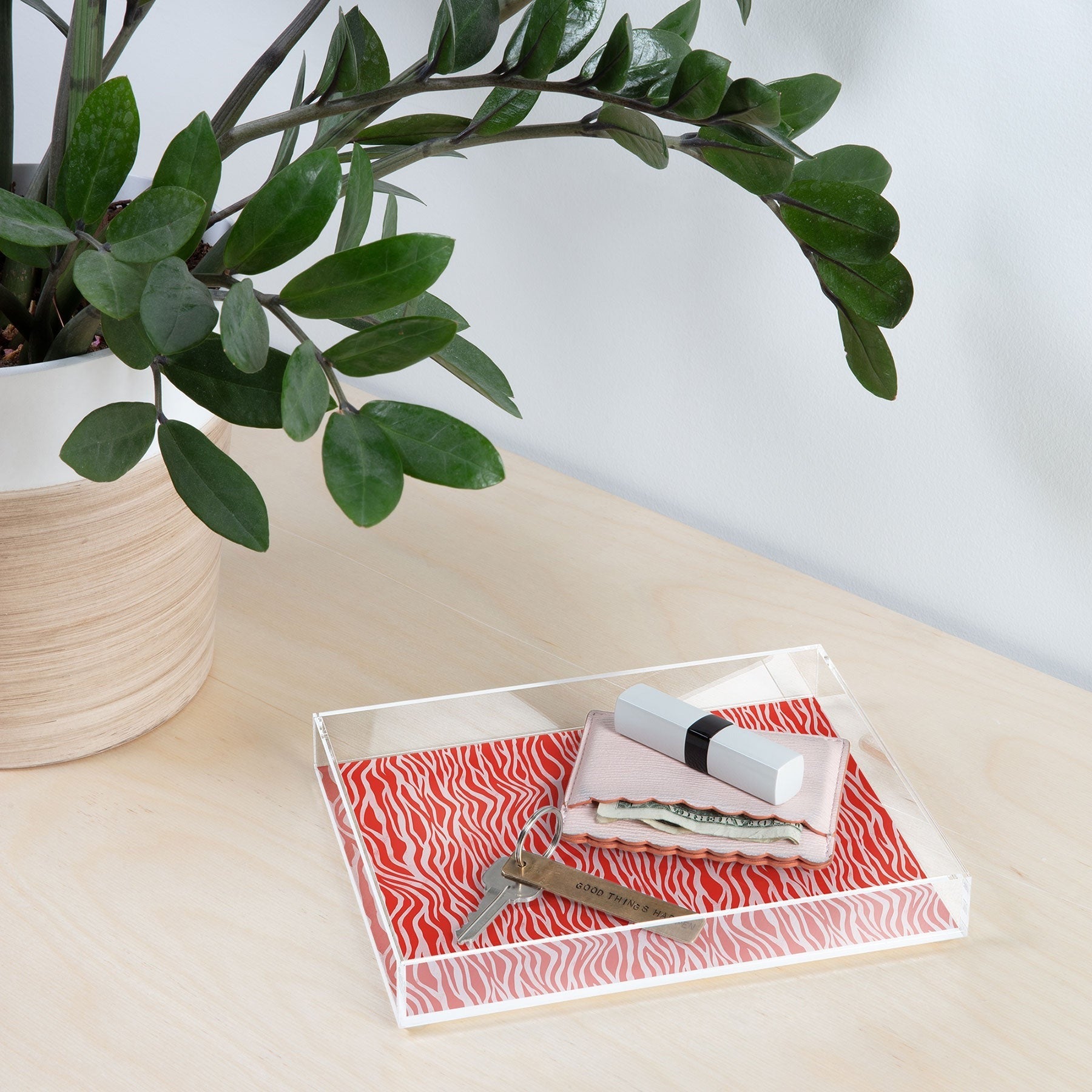 Avenie BR Red Zebra Stripe Acrylic Tray