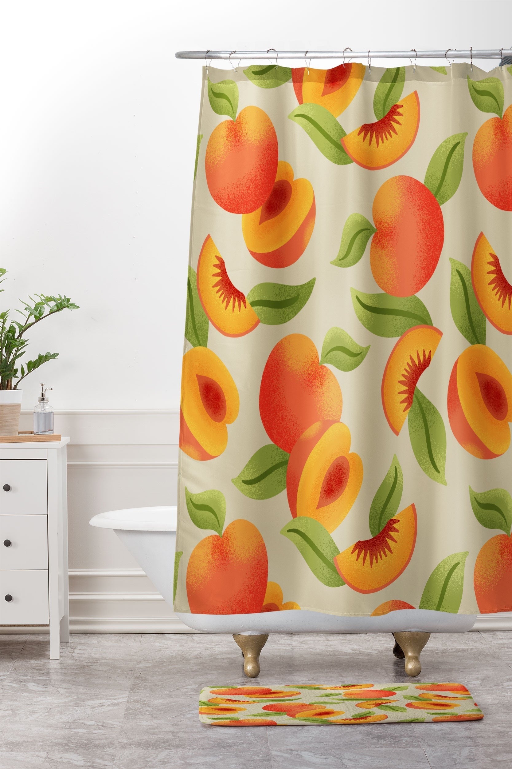 Jessica Molina Peach Pattern Memory Foam Bath Mat