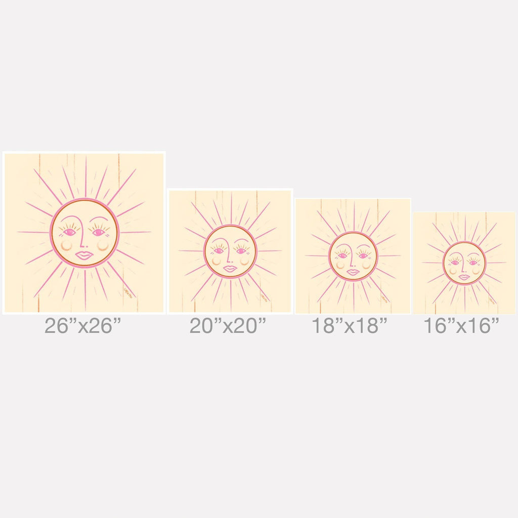 Little Om Celestial Sun cream Outdoor Throw Pillow