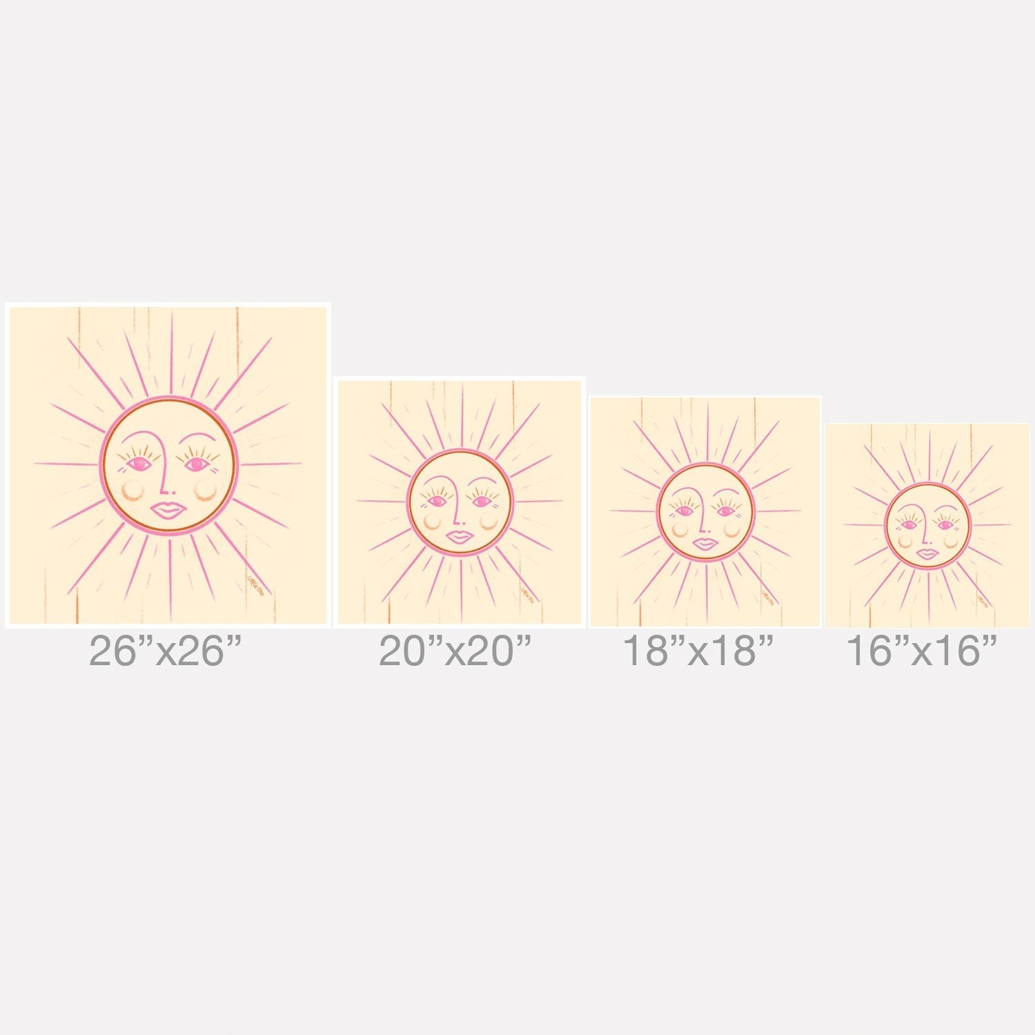 Little Om Celestial Sun cream Outdoor Throw Pillow