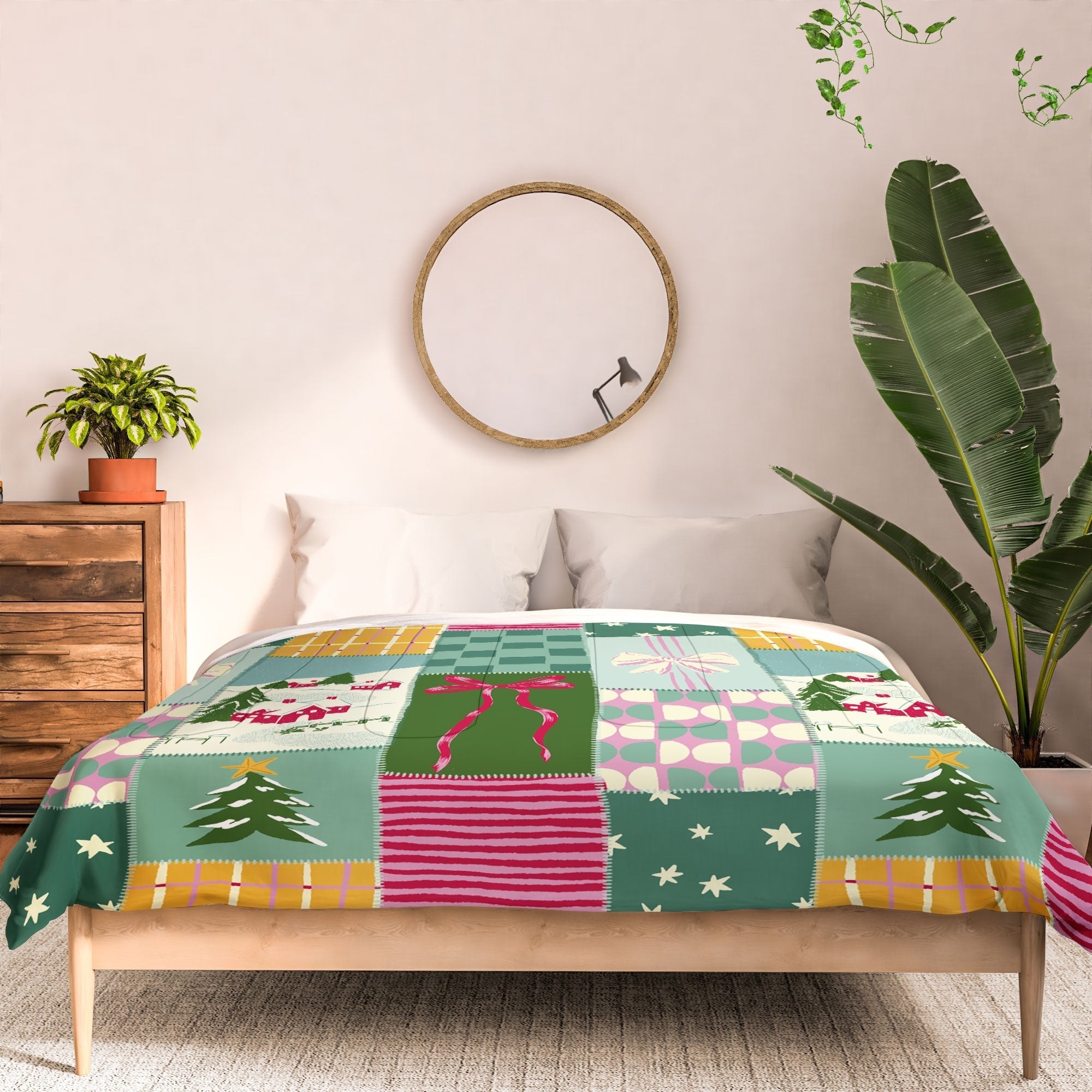 LouBruzzoni Cozy Christmas Patchwork Comforter