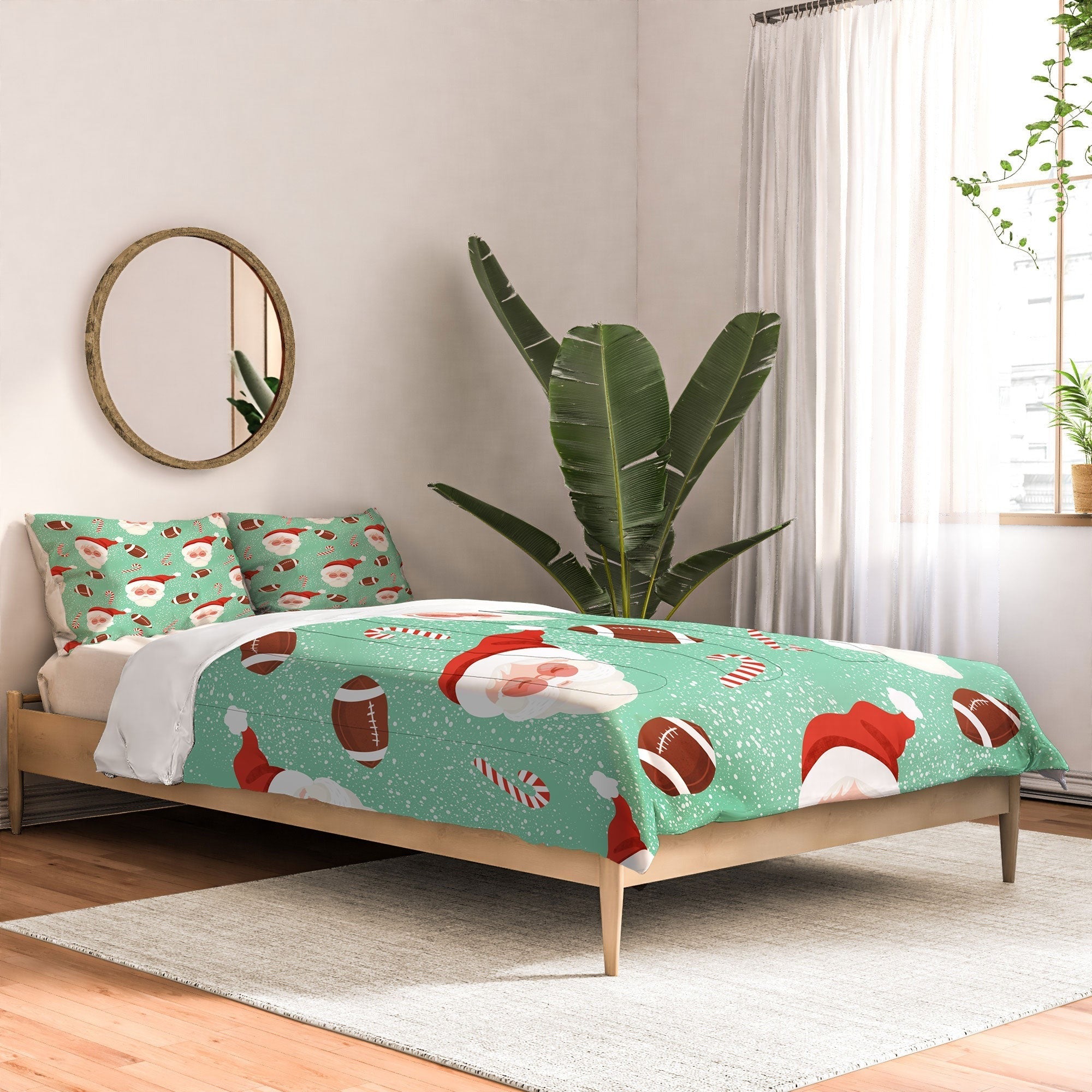Design by Spark Sporty Football Santa Holiday Comforter