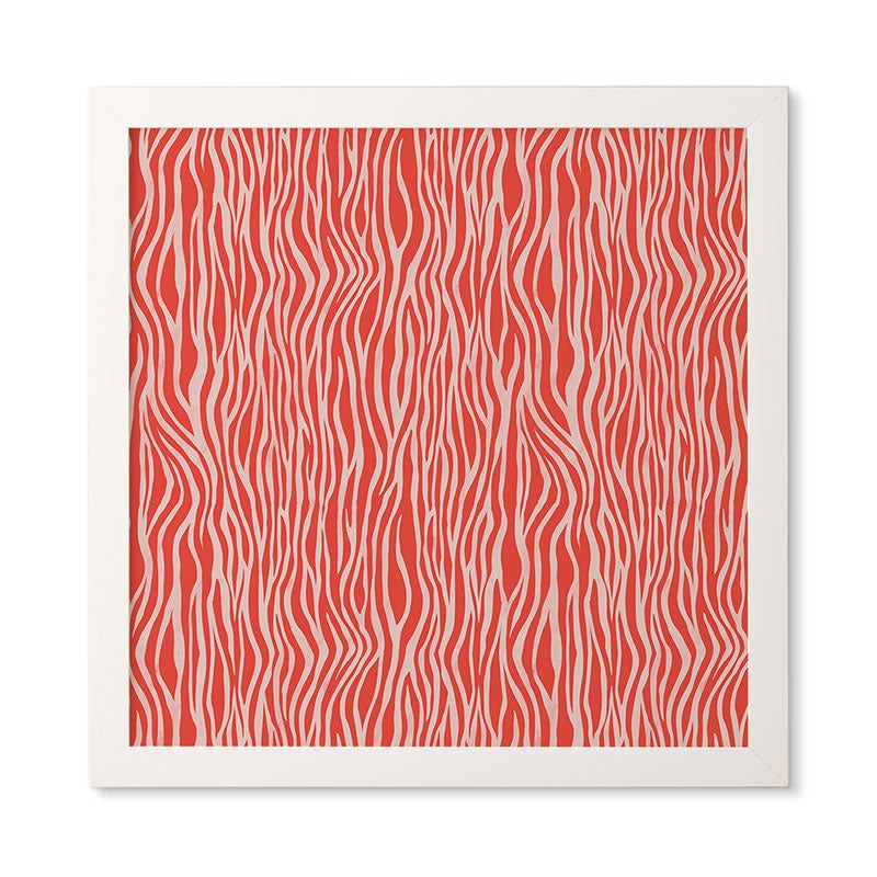 Avenie BR Red Zebra Stripe Framed Wall Art
