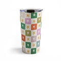 LouBruzzoni Retro Star Block Pattern Travel Mug