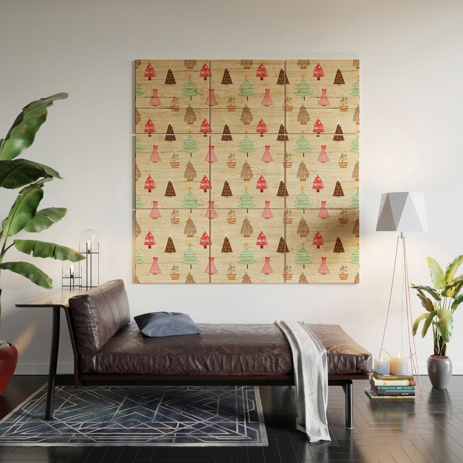 Design by Spark Christmas Tree Delight Wood Wall Mural
