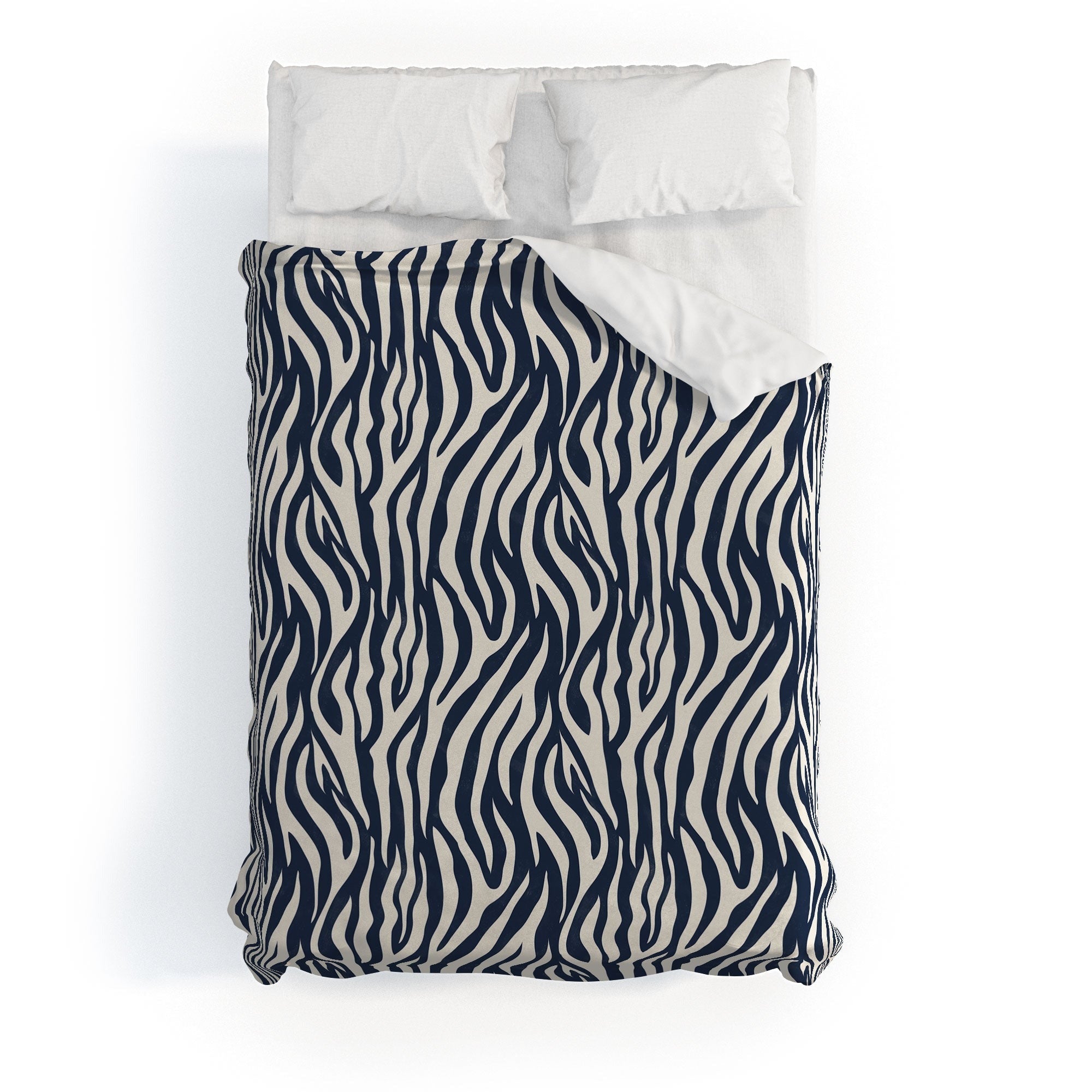 Avenie BR Navy Tiger Stripes Duvet Cover