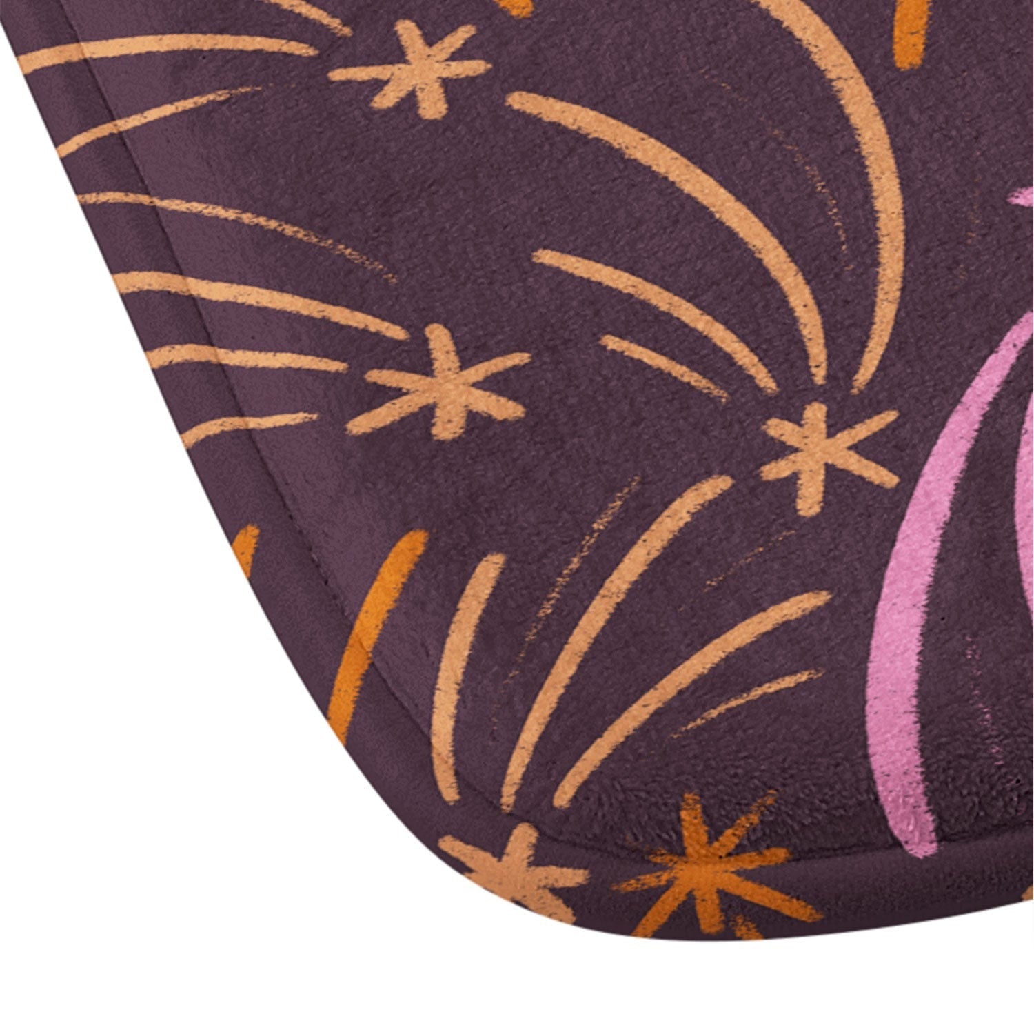 Little Om Pattern Shooting Stars plum Memory Foam Bath Mat