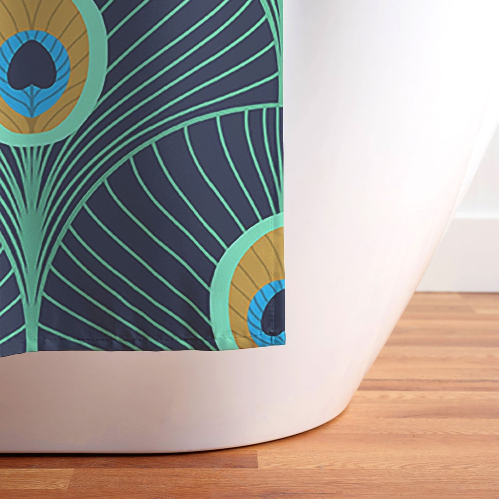 Design by Spark Peacock Deco Feathers Shower Curtain