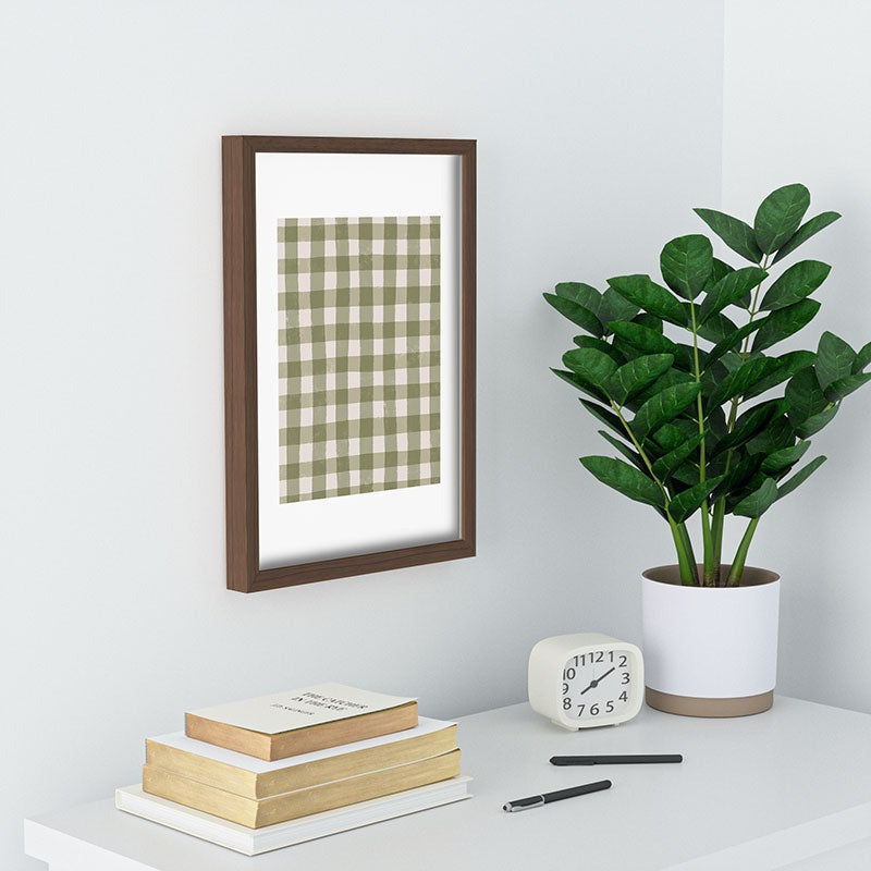 Menina Lisboa Rustic Green Plaid Recessed Framing Rectangle