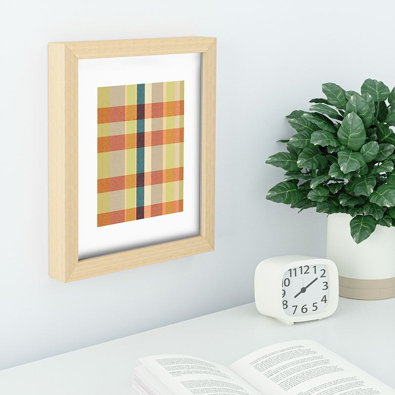 Marta Barragan Camarasa Retro Picnic Plaid Warm Tones Recessed Framing Rectangle