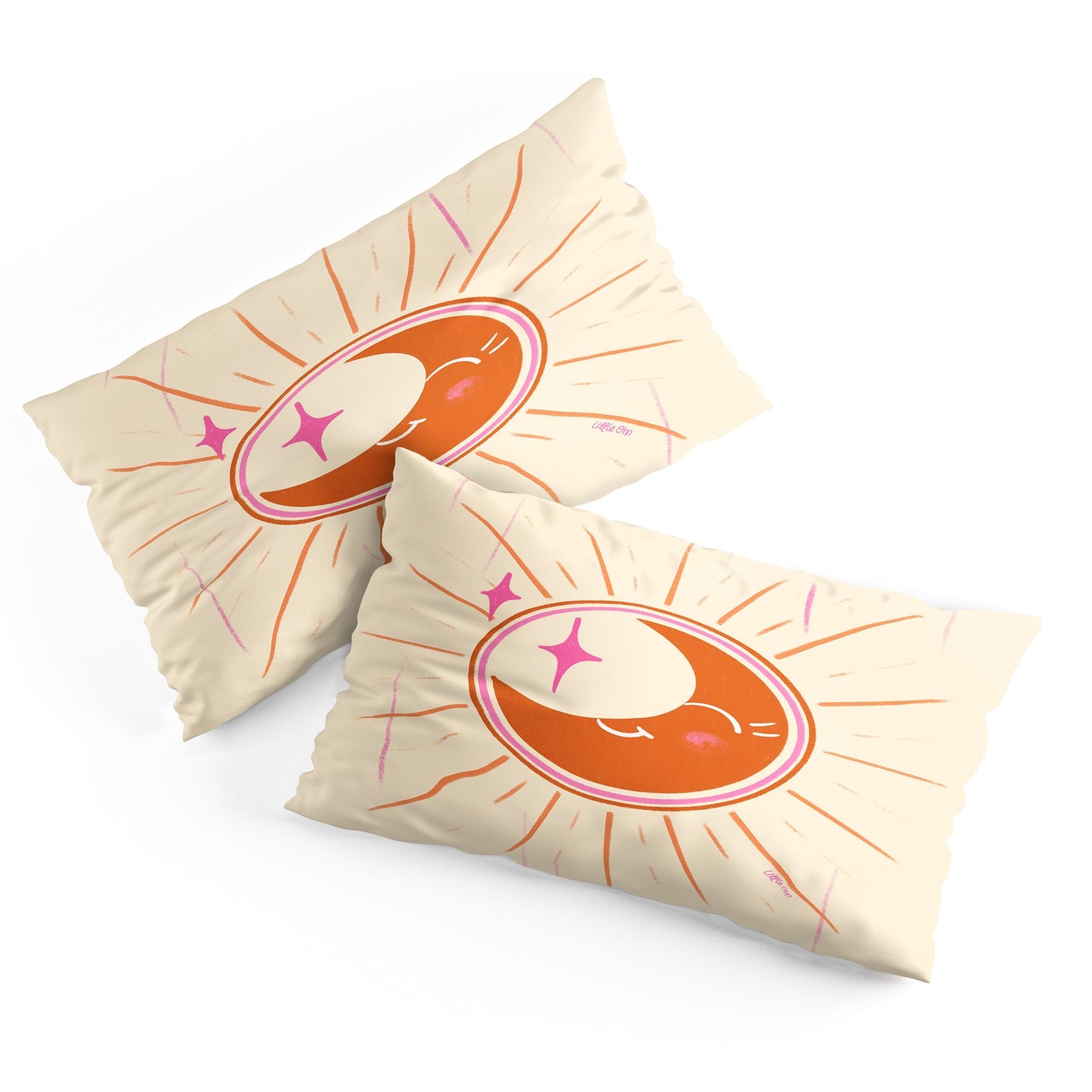 Little Om Celestial Moon cream Pillow Shams