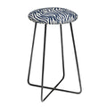 Avenie BR Navy Tiger Stripes Counter Stool